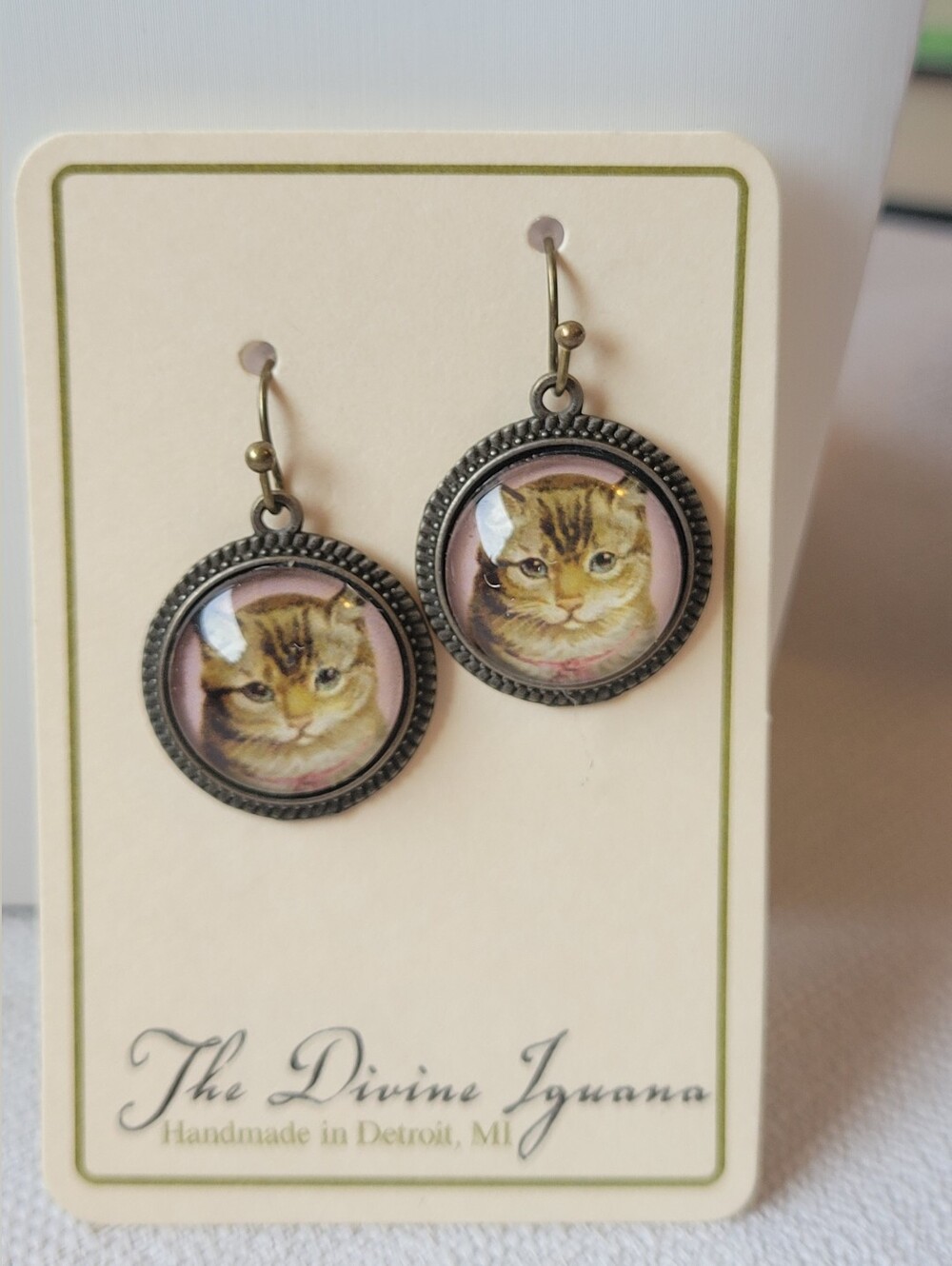 The Divine Iguana Handmade  Kitty Earrings